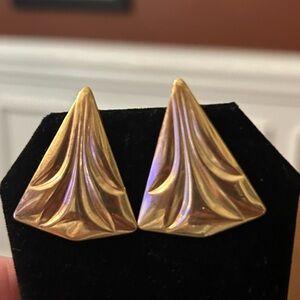 Gold Triangle Earrings